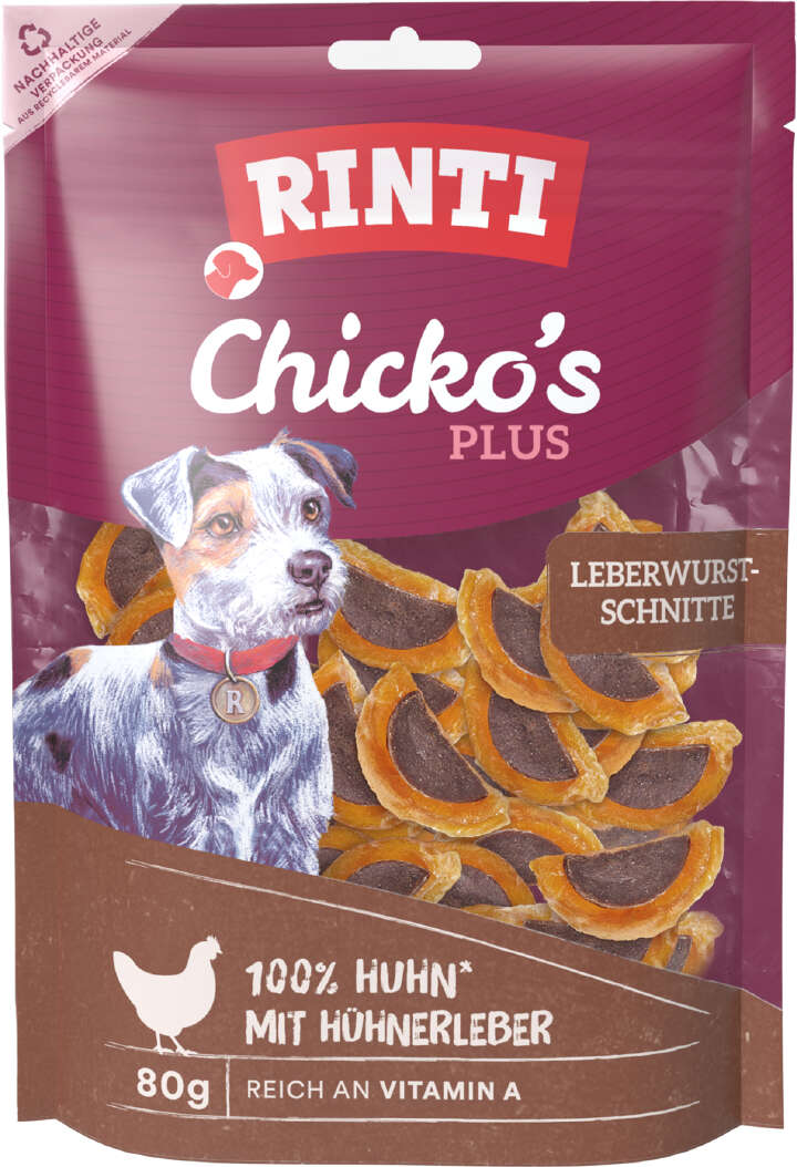 RINTI Hundeleckerlis Chicko Plus Leberwurstschnitten